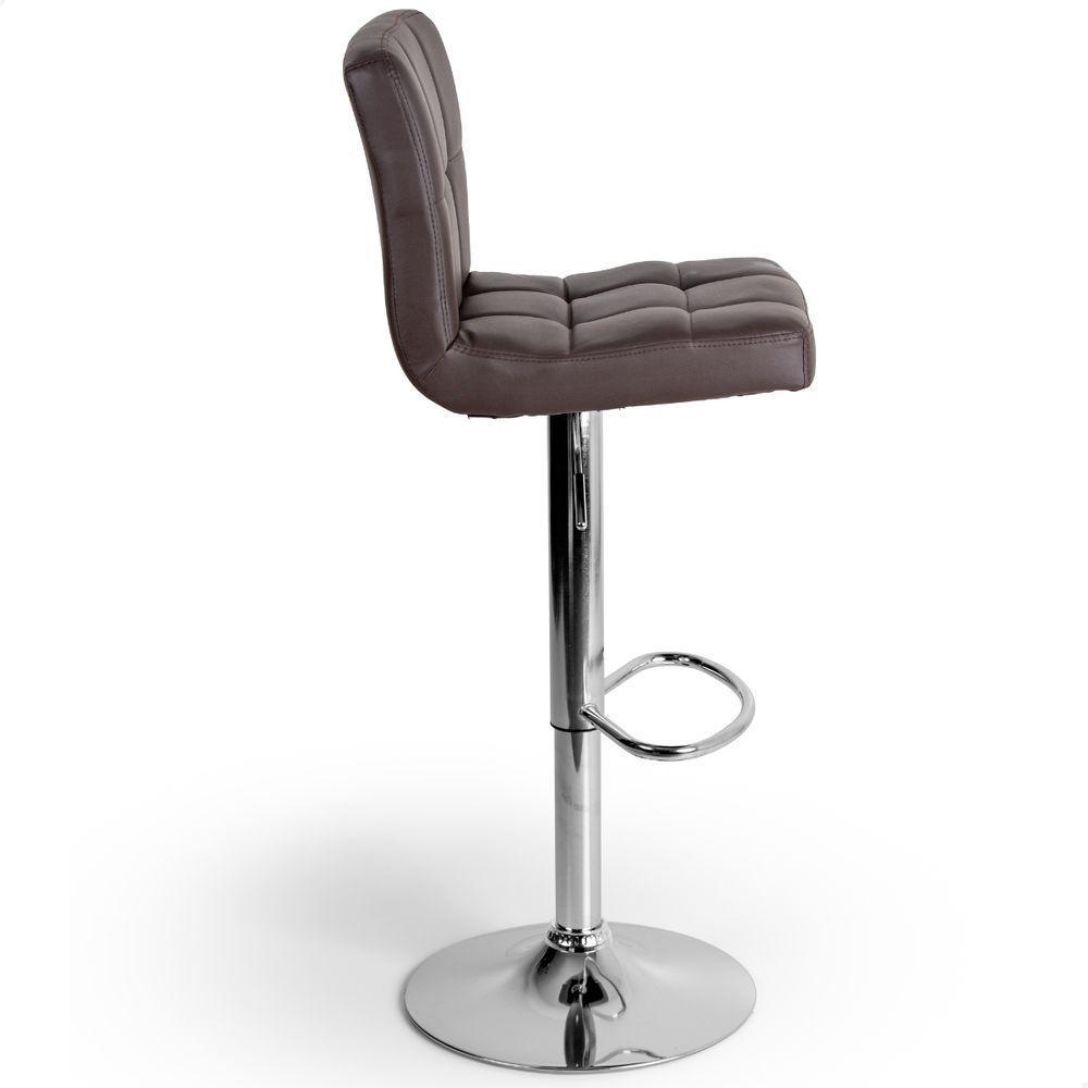 Banqueta Gomo Confort Giratória Estofada Cozinha 1 Unidade Marrom Café - 3