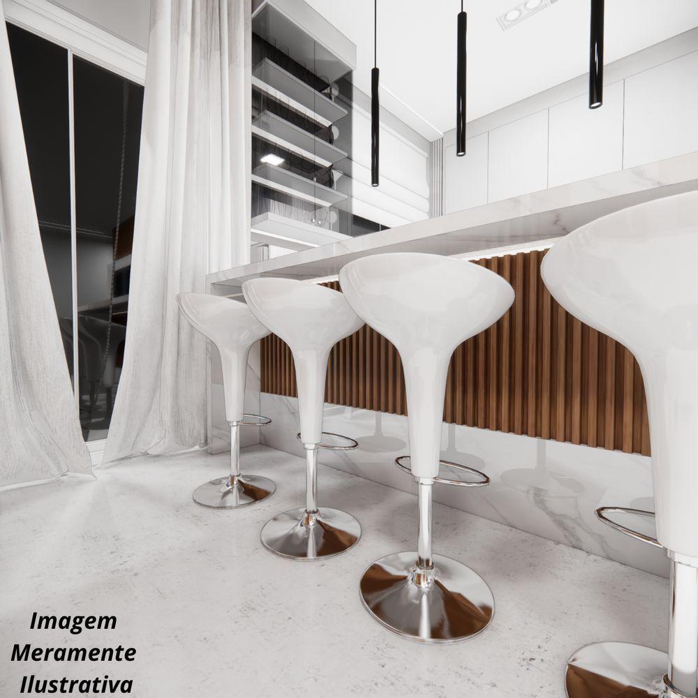 Banquetas Giratória Alta Tulipa Lotus Assento Abs Kit 06 Un Branco - 4