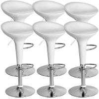 Banquetas Giratória Alta Tulipa Lotus Assento Abs Kit 06 Un Branco - 1