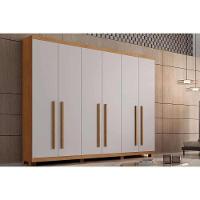 Guarda Roupa Casal 6 Portas E 6 Gavetas C- Pés Pernambuco Imbuia-off White - Rufato - 1