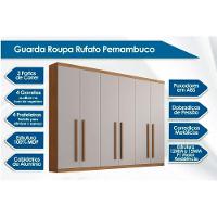 Guarda Roupa Casal 6 Portas E 6 Gavetas C- Pés Pernambuco Imbuia-off White - Rufato - 2