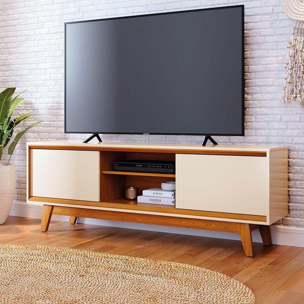 Rack Bancada Atlas Para Tv De 70 Polegadas - Madetec Cinamomo Off White - 2