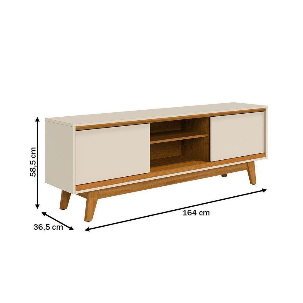 Rack Bancada Atlas Para Tv De 70 Polegadas - Madetec Cinamomo Off White - 3