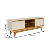 Rack Bancada Atlas Para Tv De 70 Polegadas - Madetec Cinamomo Off White - 3