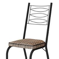 Kit 2 Cadeiras Aço Carbono Tubular Metálica Acabamento D-25 Luana Preto-rattan - 5