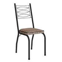 Kit 2 Cadeiras Aço Carbono Tubular Metálica Acabamento D-25 Luana Preto-rattan - 6