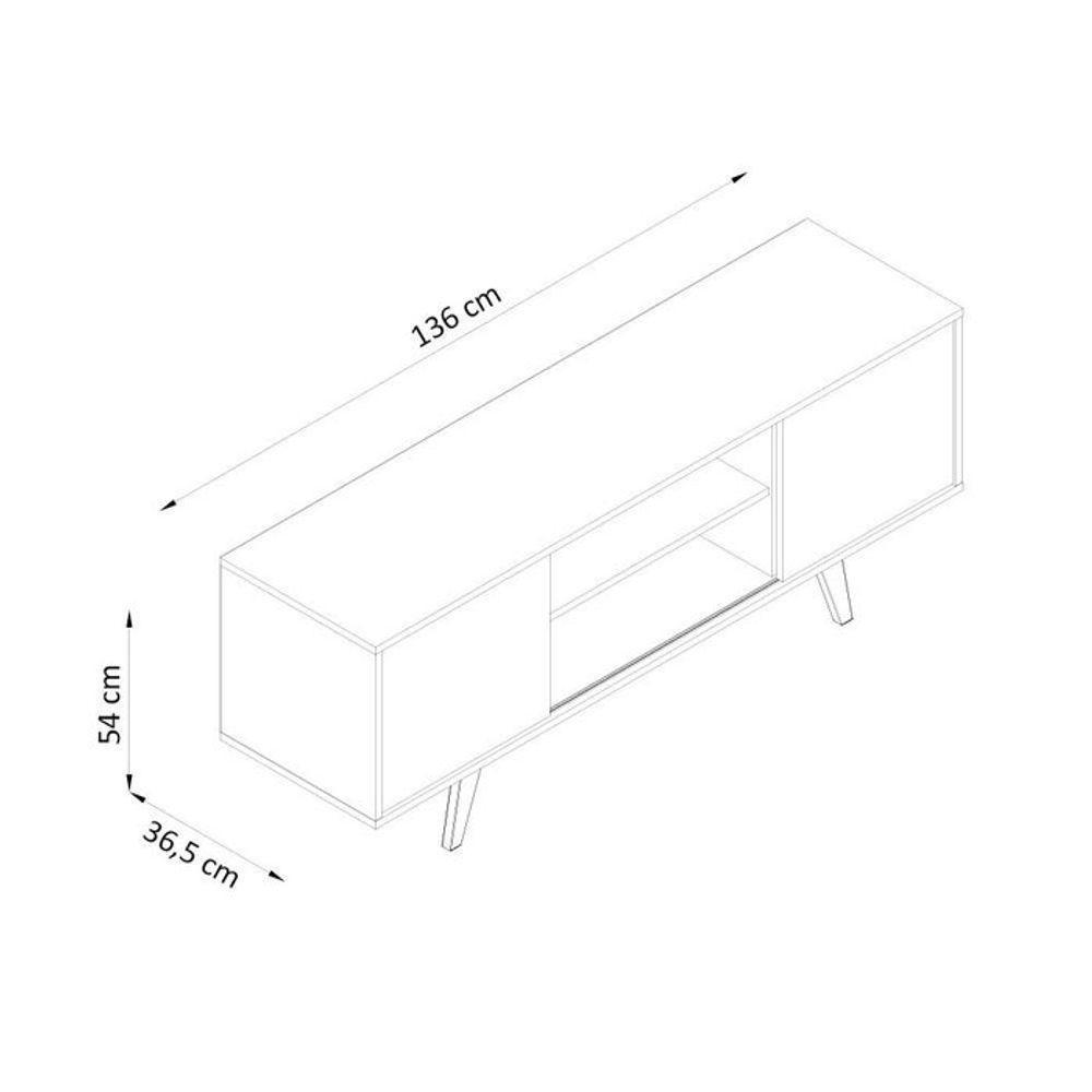 Composição New Panorama Bancada E Painel Para Tv De 65 Polegadas - Madetec Cor:calacata Off White - 3