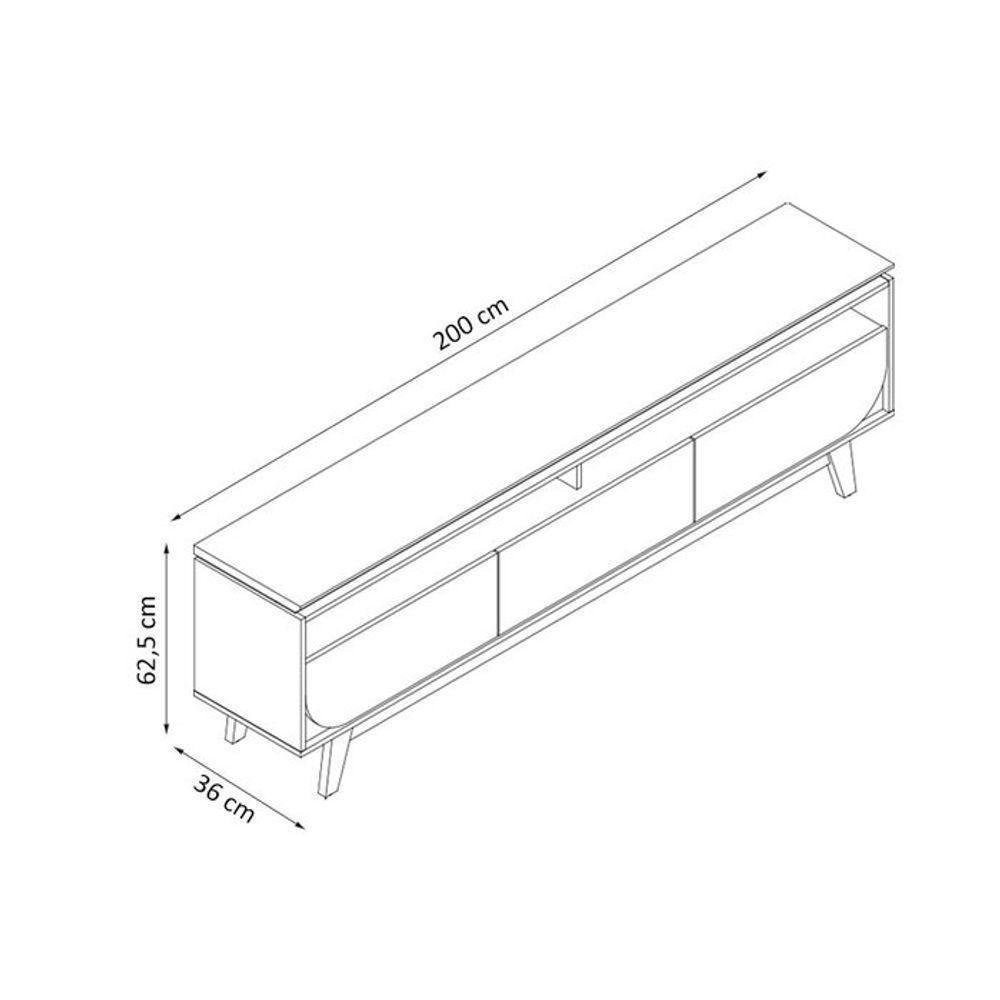 Composição Luna Bancada E Painel Para Tv 75 Polegadas Com Portas - Madetec Cumaru - 4