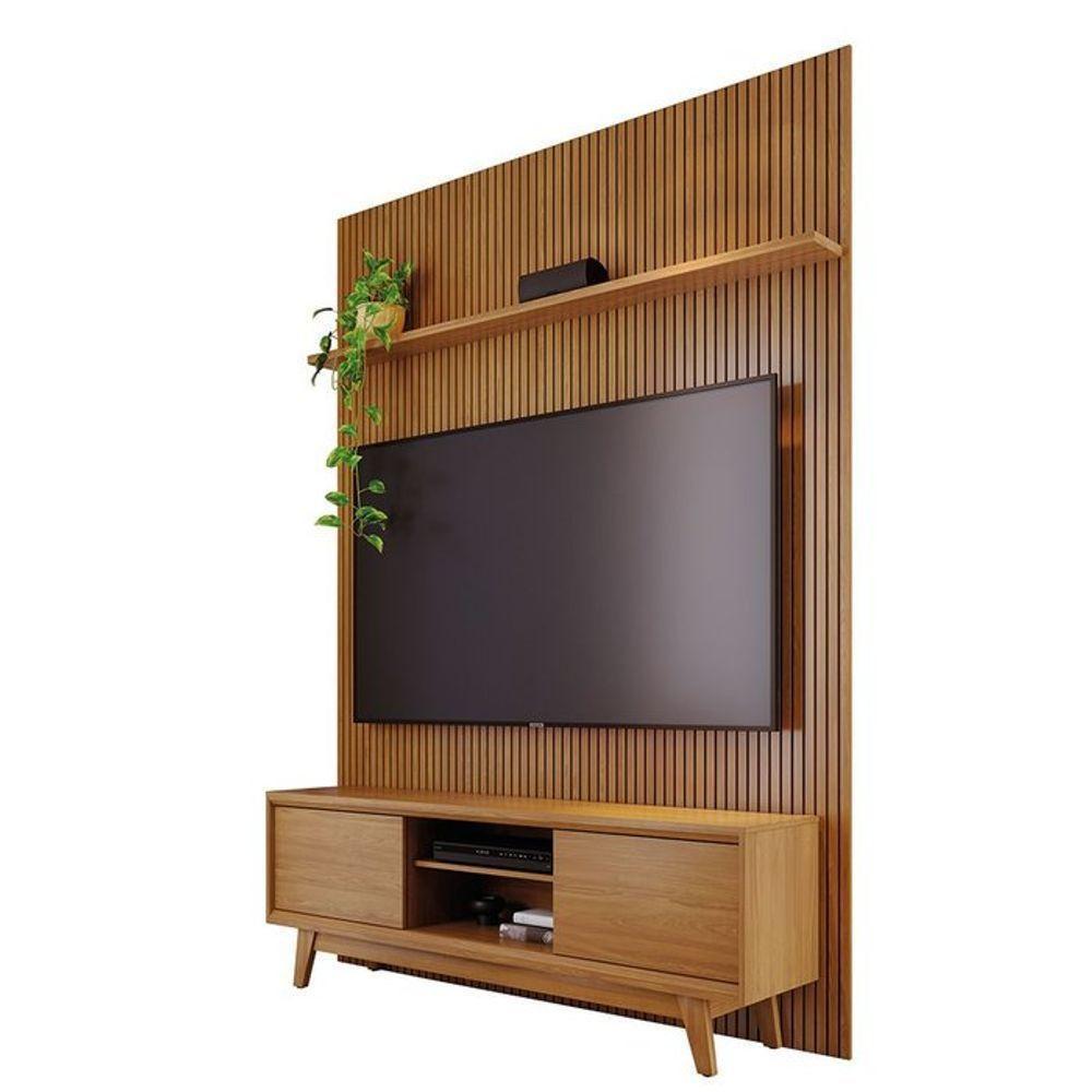 Composição Milo Bancada E Painel Para Tv 65 Polegadas Com Portas - Madetec Cumaru - 1