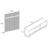 Composição Milo Bancada E Painel Para Tv 65 Polegadas Com Portas - Madetec Cumaru - 3