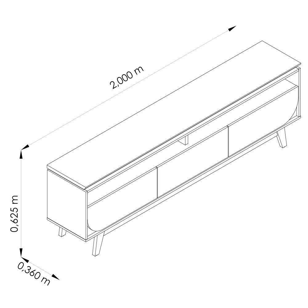 Rack Bancada Selene Para Tv De 75 Polegadas - Madetec Cinamomo Off White - 6