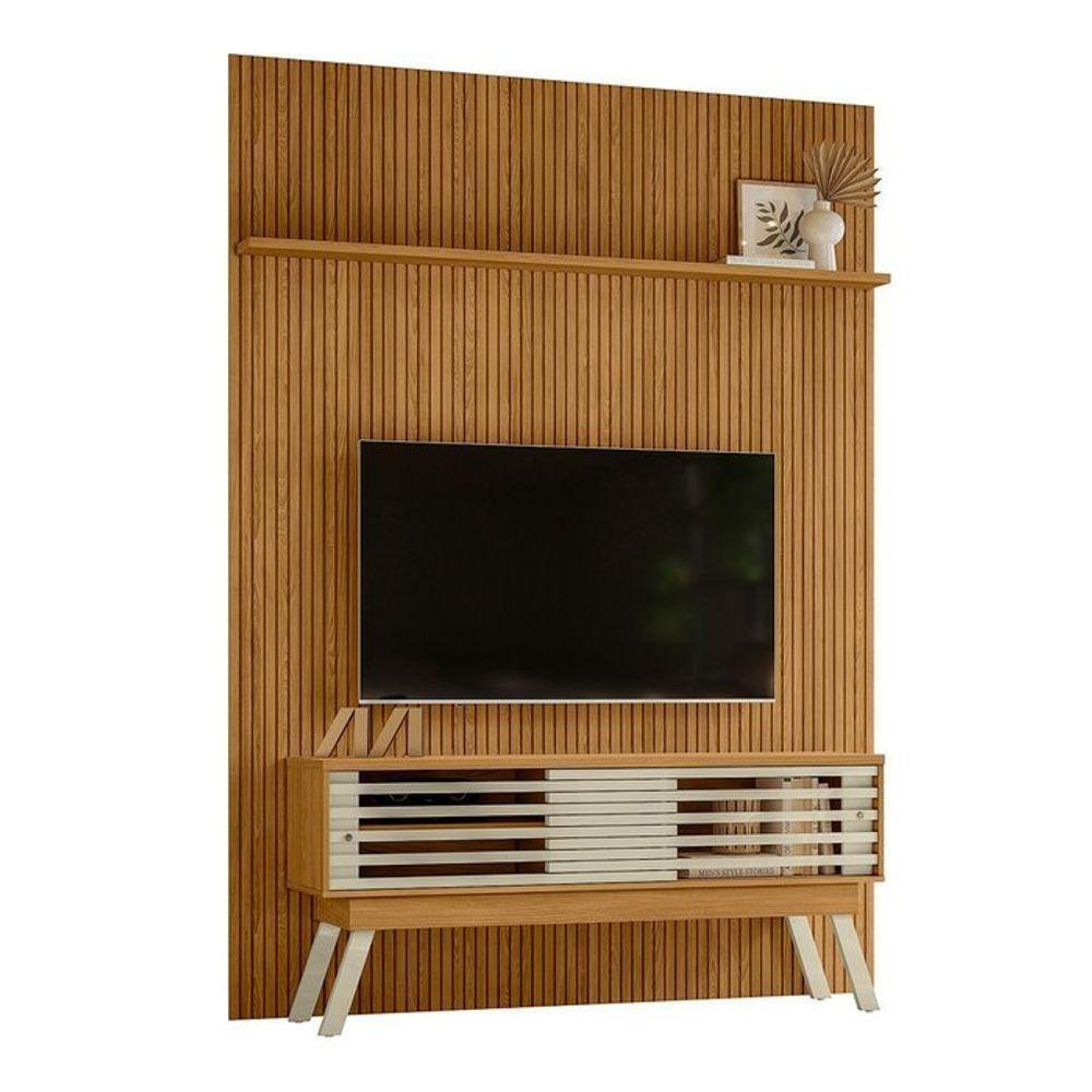 Composição Frizz New Premium Bancada E Painel Para Tv 65 Polegadas Com Portas - Madetec Cumaru Opala - 1