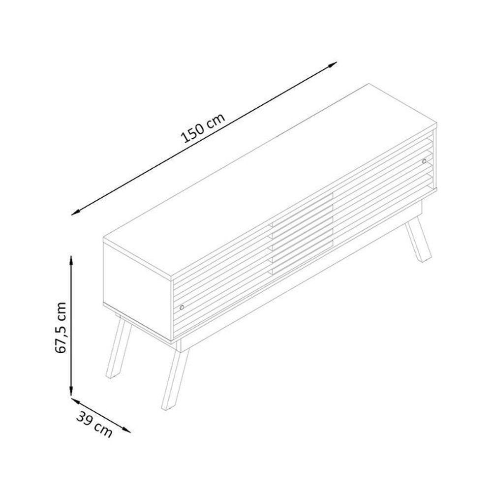 Composição Frizz New Premium Bancada E Painel Para Tv 65 Polegadas Com Portas - Madetec Cumaru Opala - 3