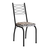 Kit 2 Cadeiras Aço Carbono Tubular Metálica Acabamento D-25 Luana Preto-cedro - 2