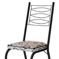 Kit 2 Cadeiras Aço Carbono Tubular Metálica Acabamento D-25 Luana Preto-cedro - 6