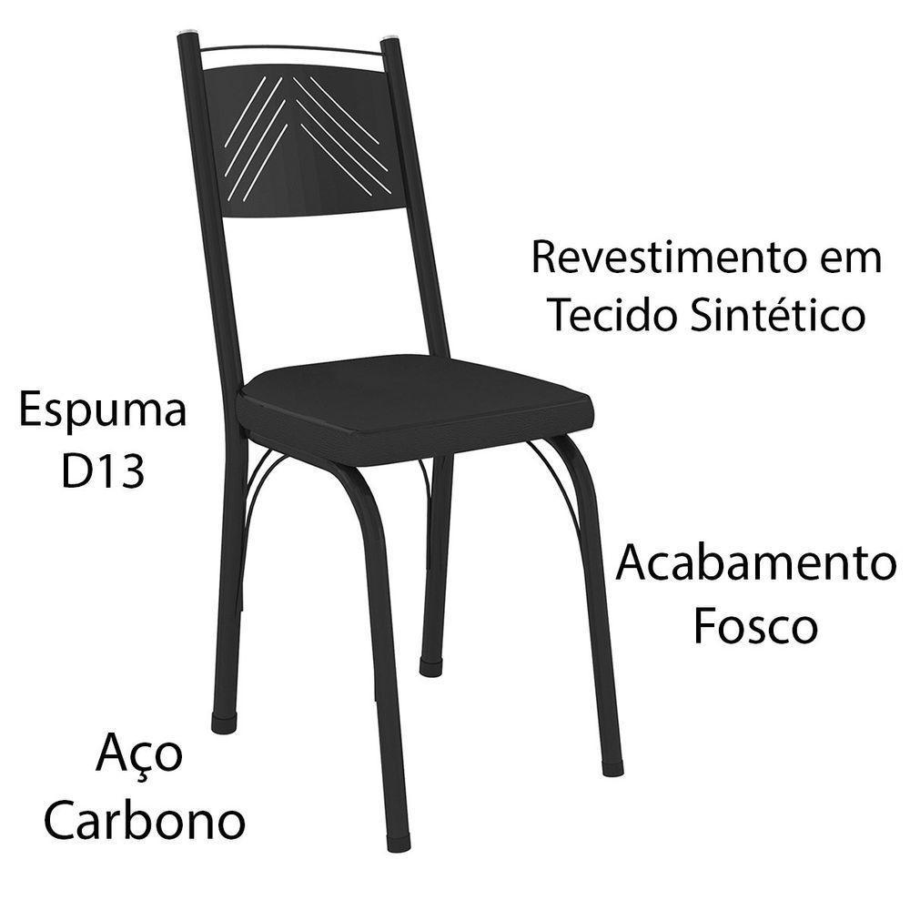 Kit 2 Cadeiras Aço Carbono Estofado Tecido Sintético Espuma D13 Clara Imbuia - 3
