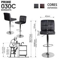 Banqueta Gomo Confort Giratória Estofada Cozinha 1 Unidade Preto - 5