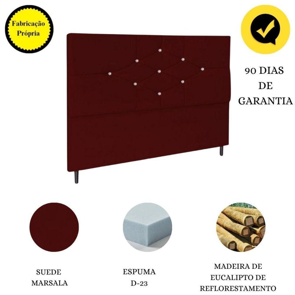 Cabeceira Box Queen 160cm Virgínia Suede Marsala E Frame - 4