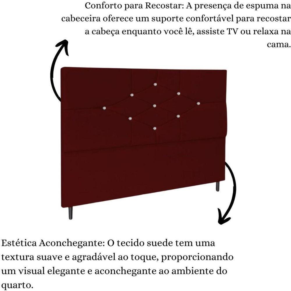 Cabeceira Box Queen 160cm Virgínia Suede Marsala E Frame - 6