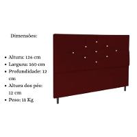 Cabeceira Box Queen 160cm Virgínia Suede Marsala E Frame - 5