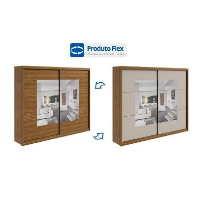 Guarda Roupa Casal Toronto 2 Portas de Correr 6 Gavetas Branco Lopas