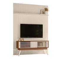 Composição Frizz New Premium Bancada E Painel Para Tv 65 Polegadas Com Portas - Madetec Naturale Off White - 1