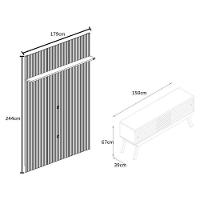 Composição Frizz New Premium Bancada E Painel Para Tv 65 Polegadas Com Portas - Madetec Naturale Off White - 3
