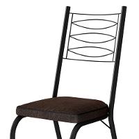 Kit 2 Cadeiras Aço Carbono Tubular Metálica Acabamento D-25 Luana Preto-imbuia