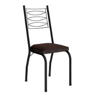 Kit 2 Cadeiras Aço Carbono Tubular Metálica Acabamento D-25 Luana Preto-imbuia - 5