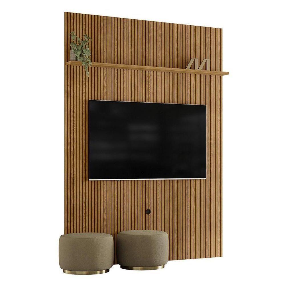 Painel New Interlagos Para Tv 75 Polegadas Do Piso Ao Teto - Madetec Cumaru - 1