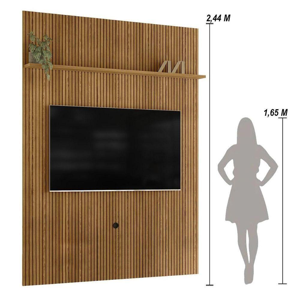 Painel New Interlagos Para Tv 75 Polegadas Do Piso Ao Teto - Madetec Cumaru - 4
