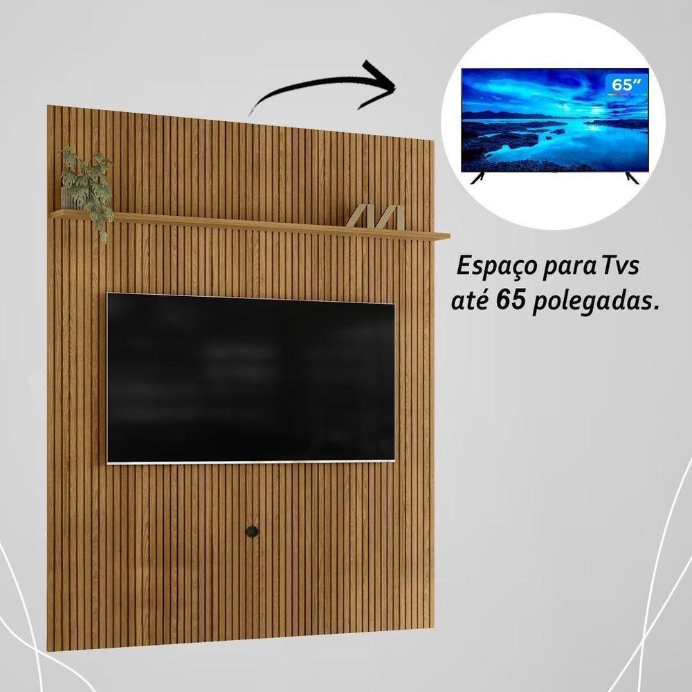 Painel New Interlagos Para Tv 75 Polegadas Do Piso Ao Teto - Madetec Cumaru - 5