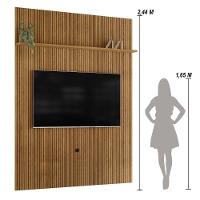Painel New Interlagos Para Tv 75 Polegadas Do Piso Ao Teto - Madetec Cumaru