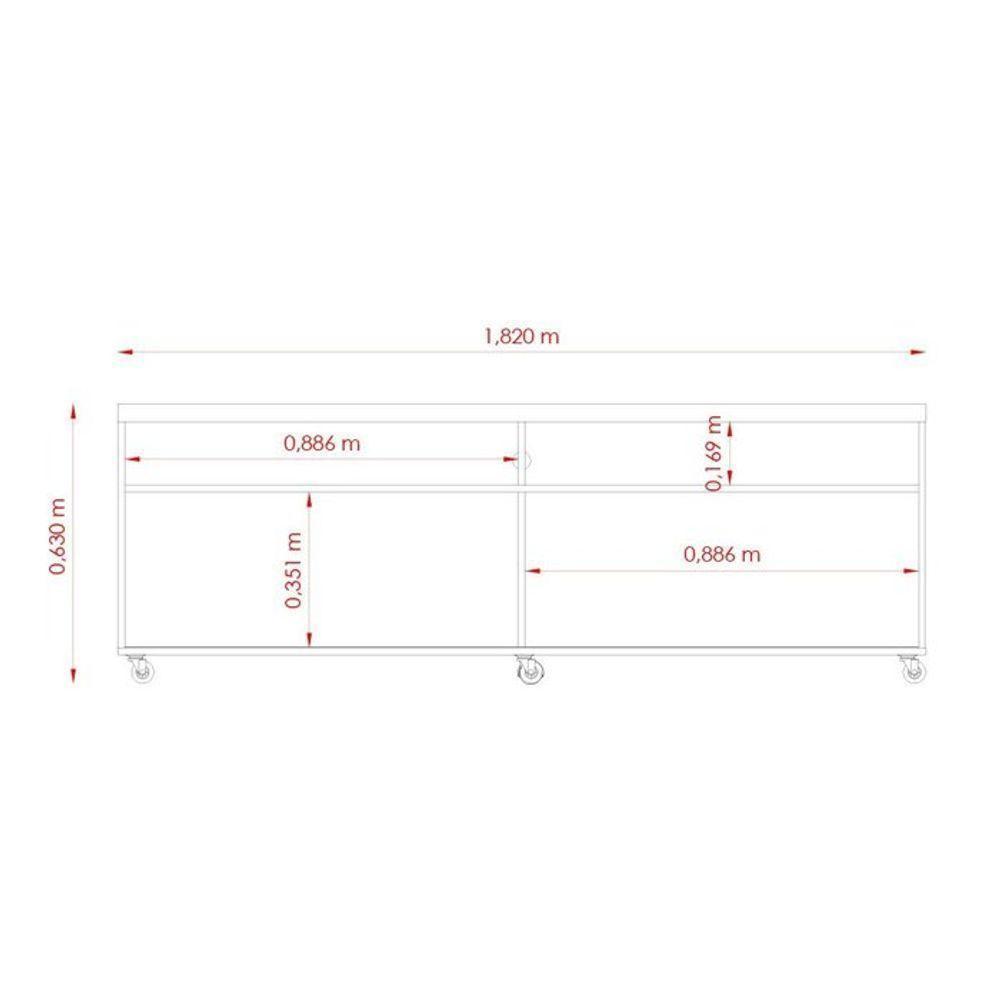 Composição Frizz New Prestige Bancada E Painel Para Tv 75 Polegadas Com Portas - Madetec Naturale Off White - 3