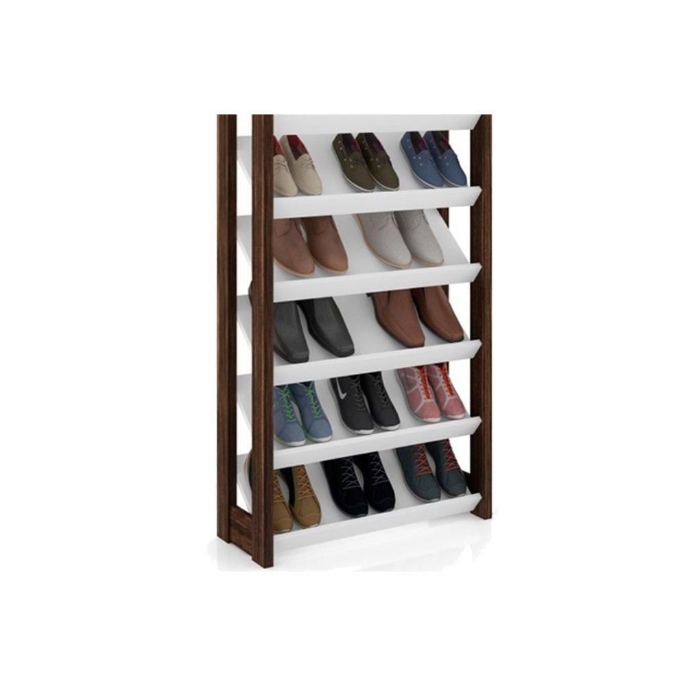 Armário Sapateira Quarto Az1006 C- 8 Prateleiras Branco-nogal - Tecno Mobili - 2