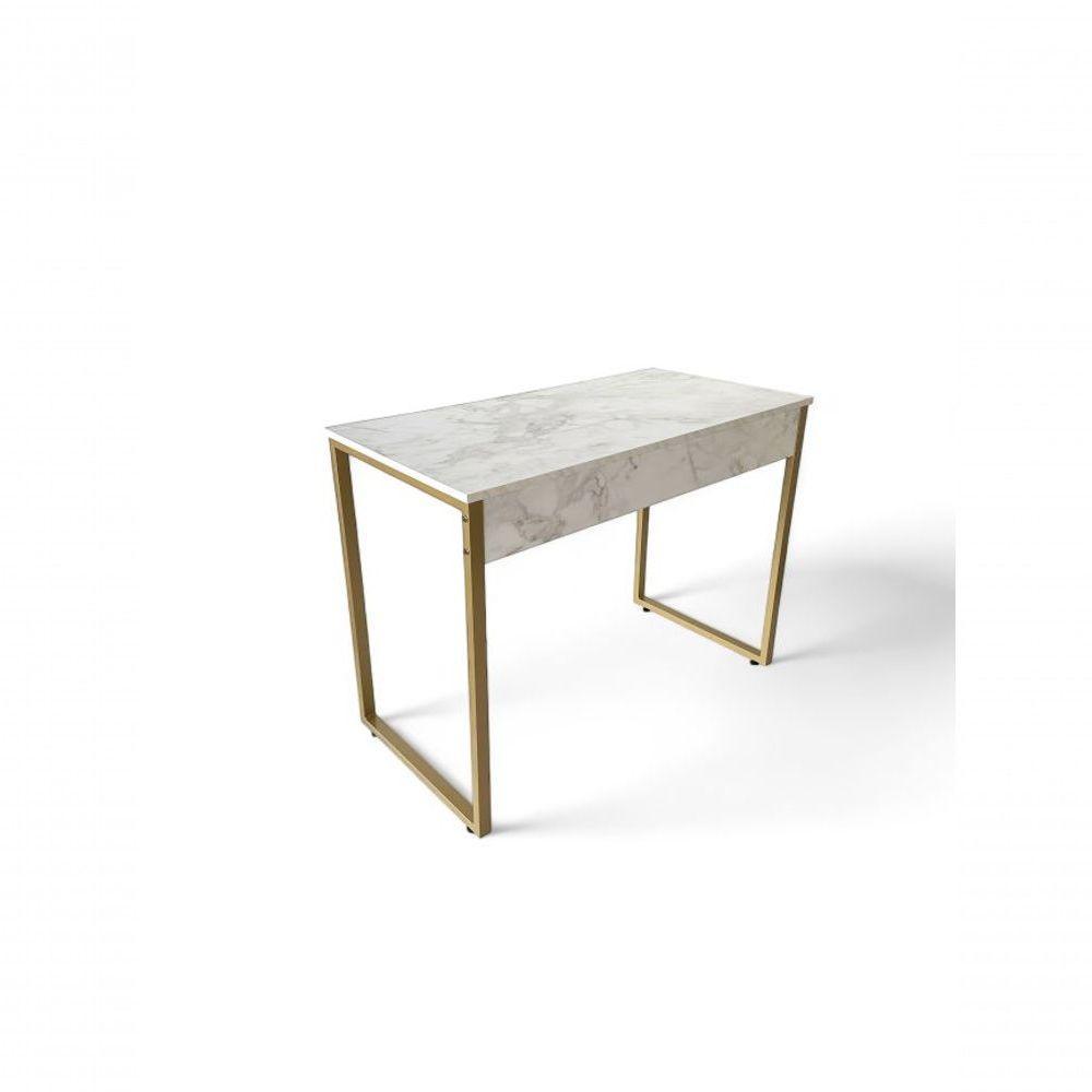 Mesa De Escritório Home Office Estilo Industrial - Metalon Dourado - 120 Cm Athena - 2