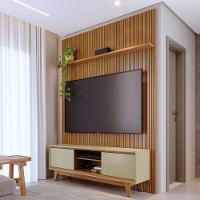 Composição Milo Bancada E Painel Para Tv 65 Polegadas Com Portas - Madetec Cumaru Opala - 2