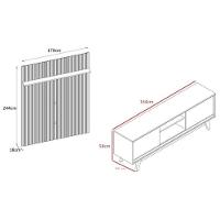 Composição Milo Bancada E Painel Para Tv 65 Polegadas Com Portas - Madetec Cumaru Opala - 3