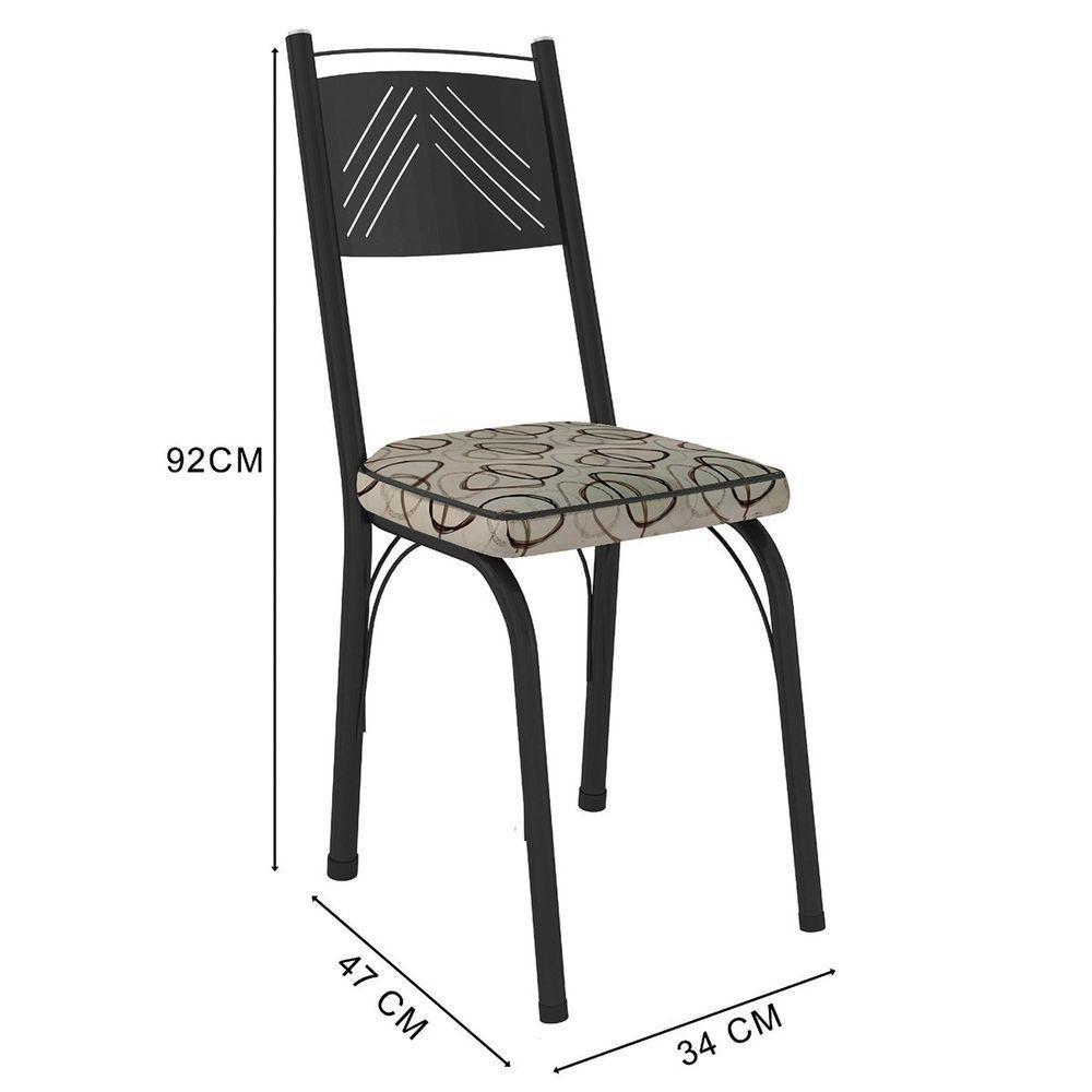 Kit 2 Cadeiras Aço Carbono Estofado Tecido Sintético Espuma D13 Clara Cedro - 2