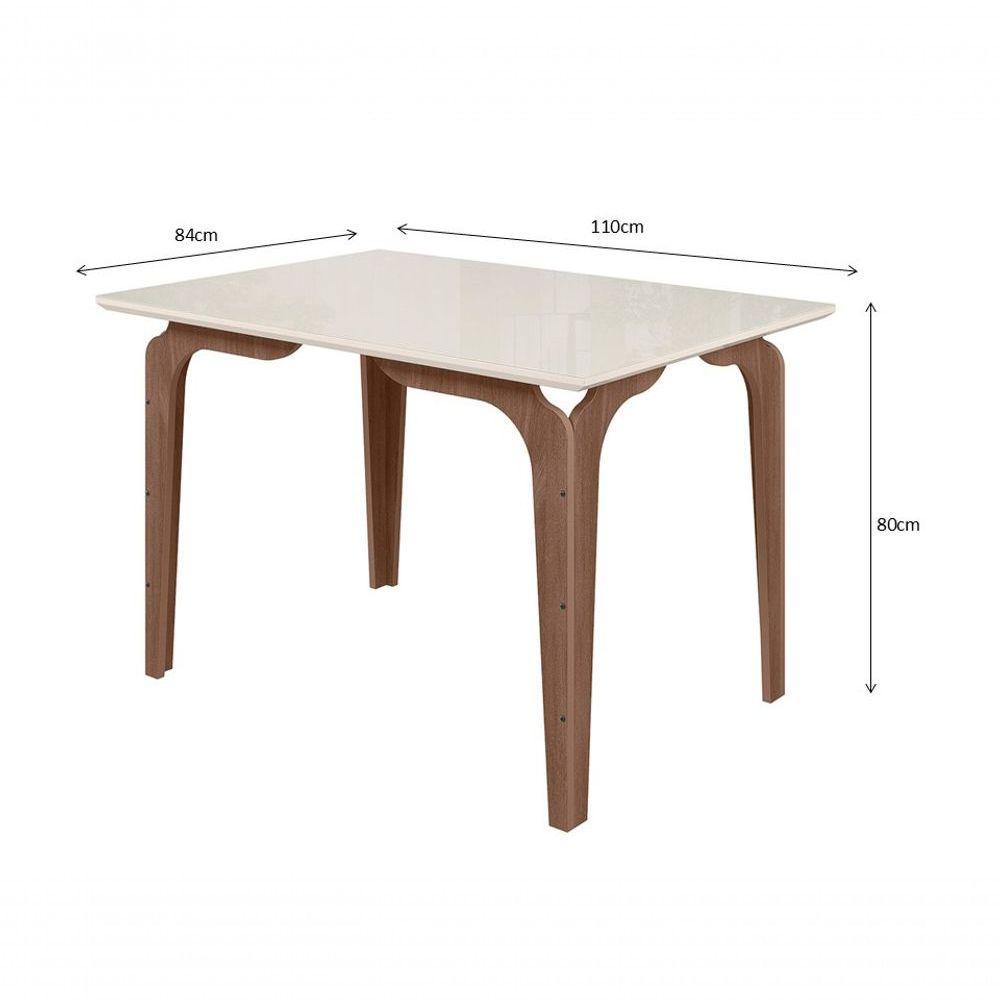 Conjunto Kira Mesa 1,10 Com 04 Cadeiras Amendoa 01a - 3