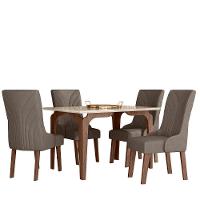 Conjunto Kira Mesa 1,10 Com 04 Cadeiras Amendoa 01a - 1