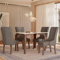 Conjunto Kira Mesa 1,10 Com 04 Cadeiras Amendoa 01a - 2