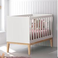 Berço Americano New Classic Branco Com Pés Madeira Natural E Colchão Ortobom ? Reller