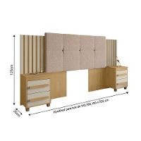 Cabeceira Casal Extensível Com 2 Mesas De Apoio Ripado Suiça Cinamomo/off-white - 4