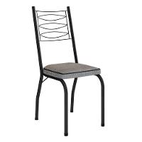 Kit 2 Cadeiras Aço Carbono Tubular Metálica Acabamento D-25 Luana Preto-grafiato - 5