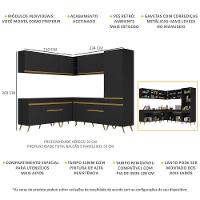 Cozinha Completa De Canto Veneza Gb Mp2066 Com Armário E Balcão Preta - 2