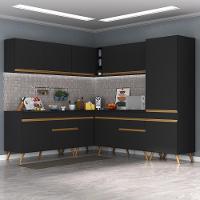 Cozinha Completa De Canto Veneza Gb Mp2066 Com Armário E Balcão Preta - 5
