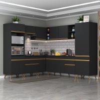 Cozinha Completa De Canto Veneza Gb Mp2046 Com Armário E Balcão Preta - 3