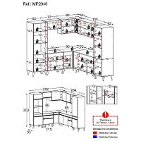 Cozinha Completa De Canto Veneza Gb Mp2046 Com Armário E Balcão Preta