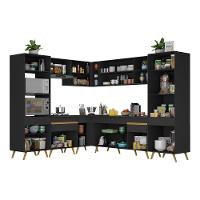 Cozinha Completa De Canto Veneza Gb Mp2046 Com Armário E Balcão Preta - 5